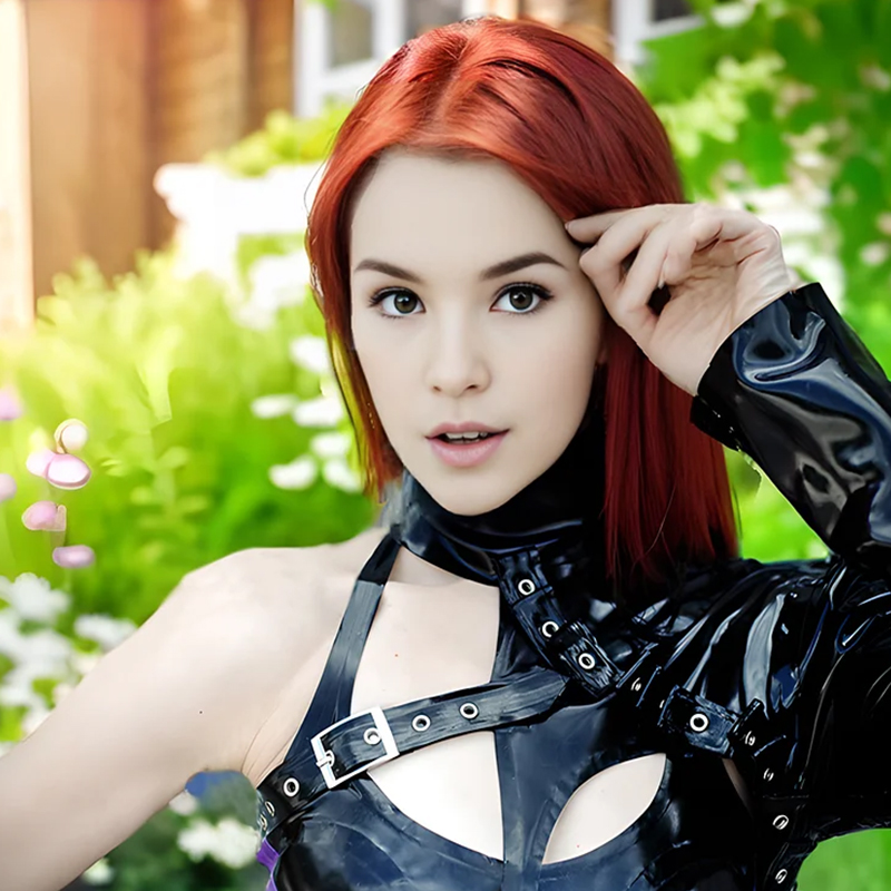 Black-Purple Color-blocking Latex Short Skirt: When Punk Rebellion Meets Sweet Details, Creating a Visual Feast of Personality and&nbsp;Trend