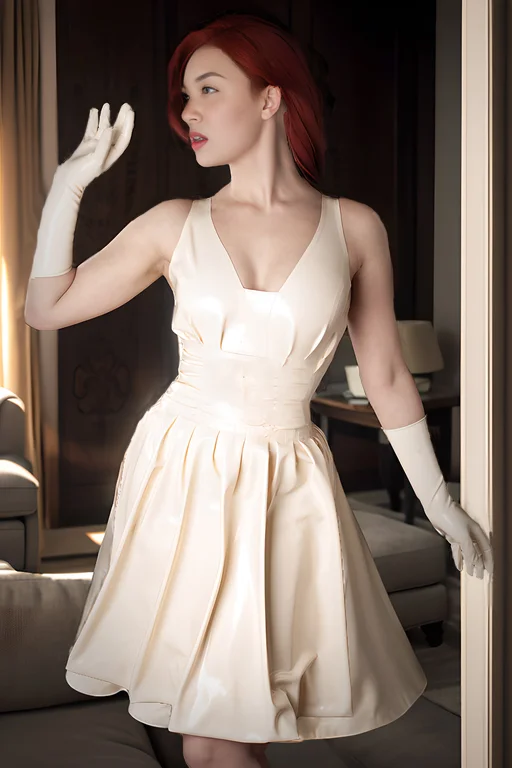 White-latex skater dress wins hearts everywhere